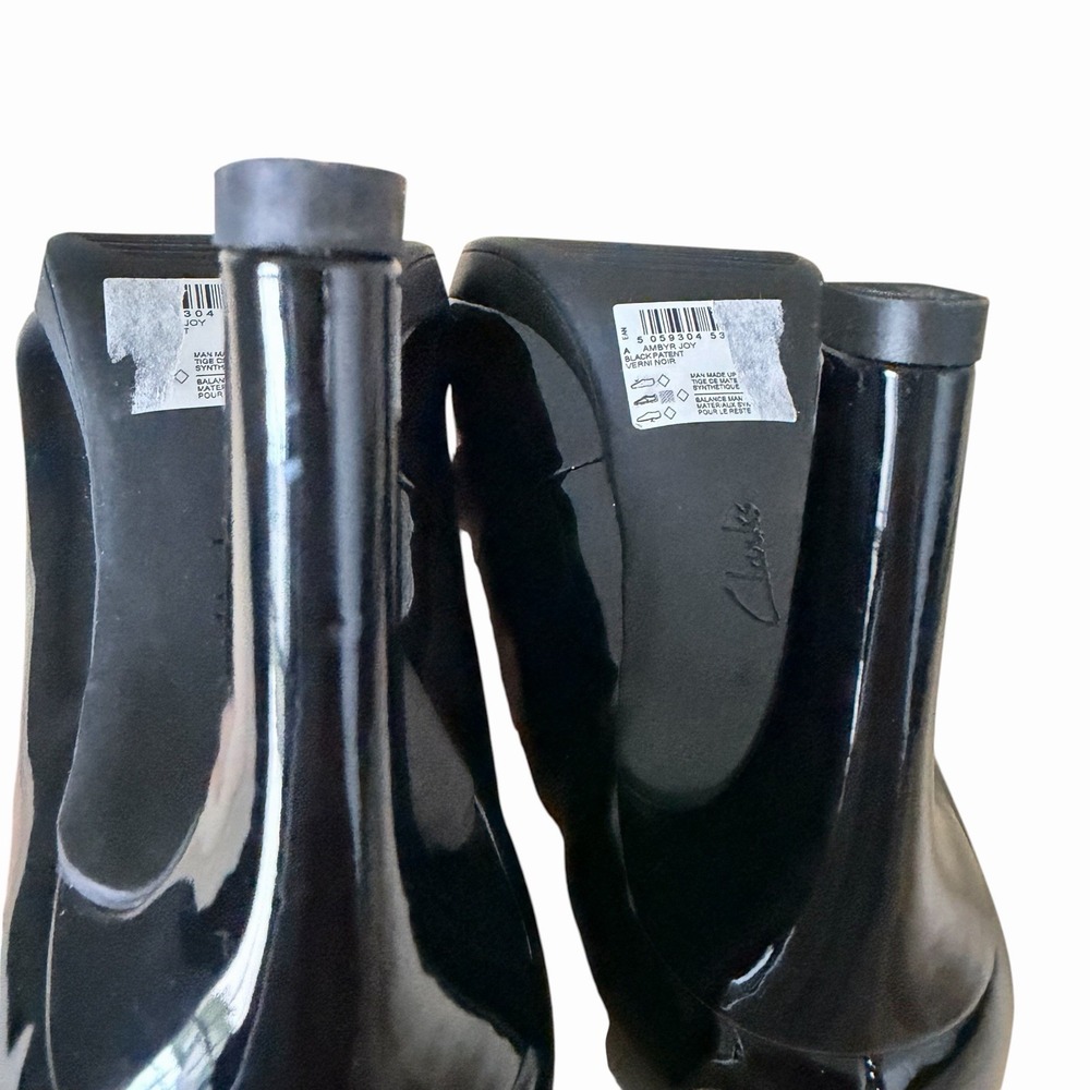 Clarks Collection Black Brier Dolly Patent Leather Heels Pumps Size 6 - Picture 7 of 10